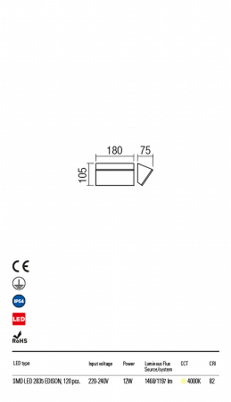 R90018 Aplica REDO TOKYO LED 12W 1197lm 4000K IP54 Aluminiu turnat dark brown CRI 82 [1]