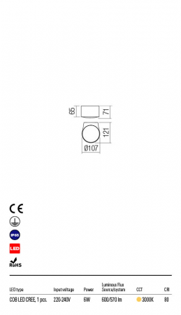 R90061 Aplica REDO LOG LED 6W 570lm 3000K IP65 Aluminiu turnat Dark grey CRI 80 [1]
