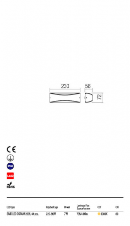 R90126 Aplica REDO AXEL LED 7W 434lm 3000K IP65 Aluminiu Turnat Dark Gray CRI 80 [1]