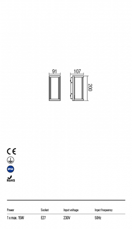 R9106 Aplica REDO VITRA E27 1 x 15W IP54 Aluminiu turnat [1]