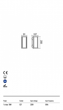 R9107 Aplica REDO VITRA E27 1 x 15W IP54 Aluminiu turnat [1]