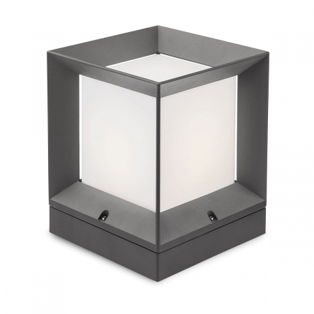 ILUMINAT EXTERIOR - R9170 Stalpisor REDO LANDMARK E27 1 x 23W IP54 Aluminiu turnat DARK GREY