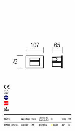 R9546 Aplica  INNER LED 1 x 2W 117lm 4000K IP65 Aluminiu turnat  CRI 82 [1]