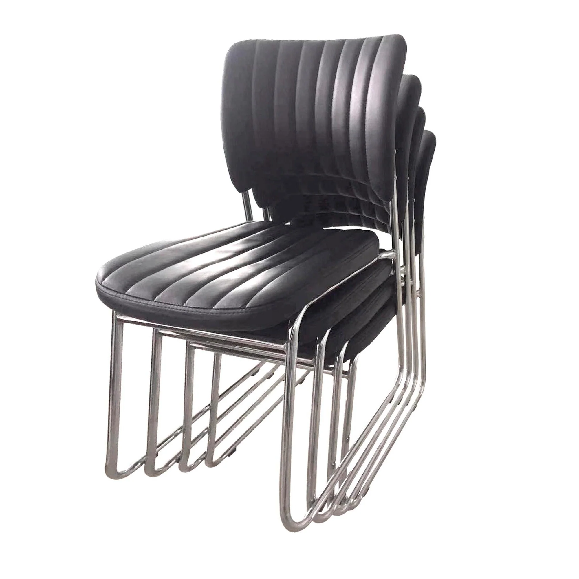 Scaun tapitate imitatie piele Rapid Black, 48X58X83 CM [3]