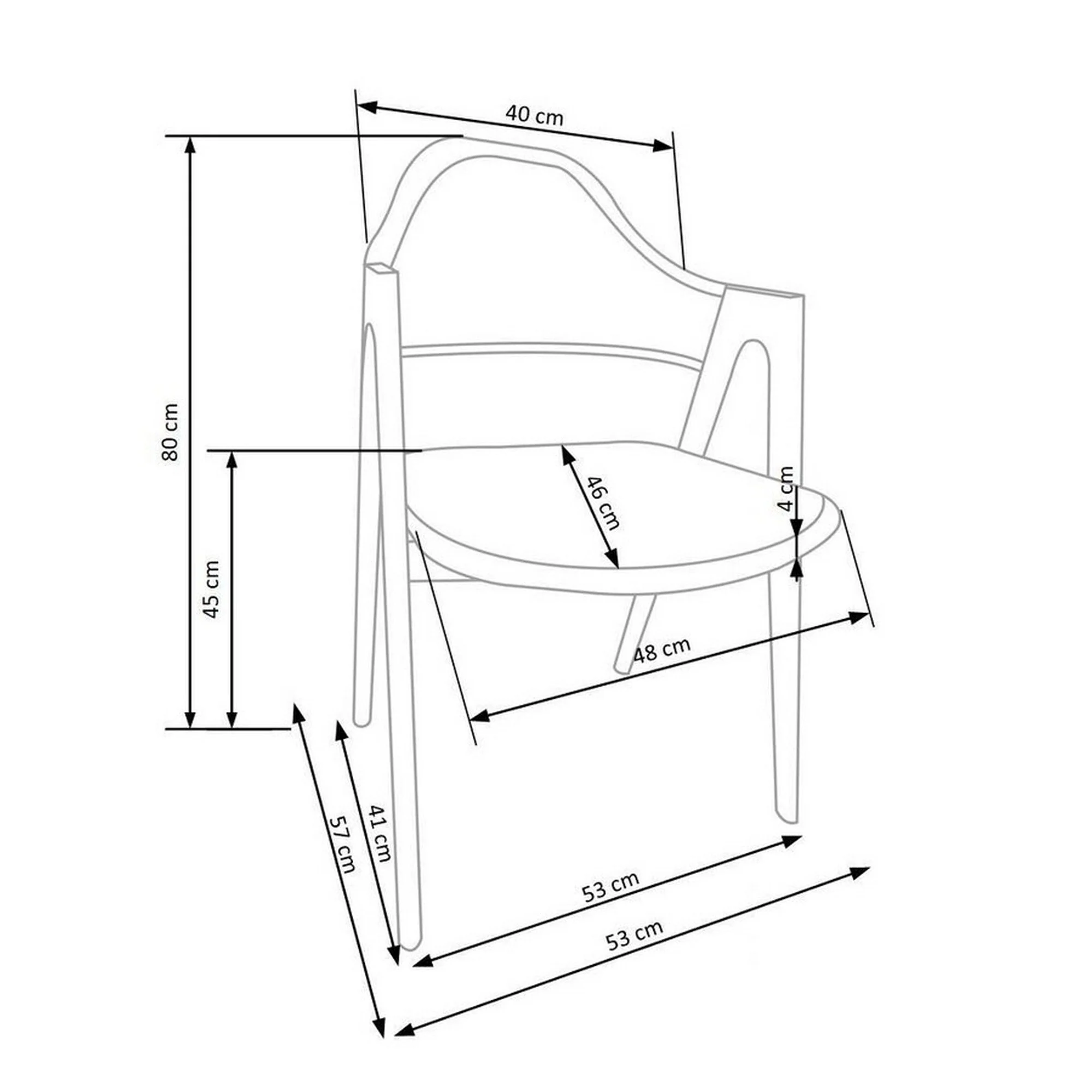 Scaun tapitat K344, bej, stofa, 51x57x82 cm [5]