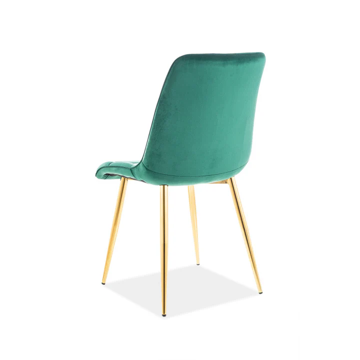 Scaun CHIC, verde/auriu, stofa catifelata/metal, 50x43x88 cm [1]