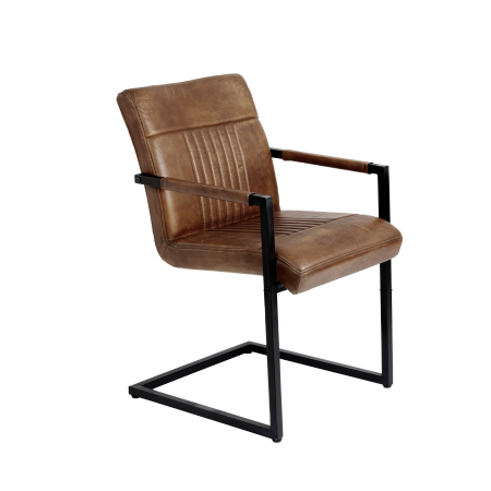 Scaune - Scaun YAMATSURI 424757, piele, maro, metal negru