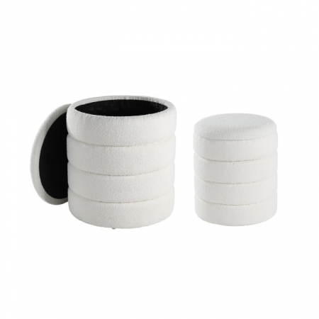 DECORATIUNI - Set 2 Tabureti EGLO AMPAHAKA 424125 Poliester Alb Spuma Metal Ø400x445 mm