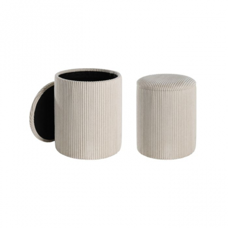 HOME&DECO - Set 2 Tabureti EGLO VAVATENINA 424138 Poliester Crem Spuma Metal Ø350x445 mm