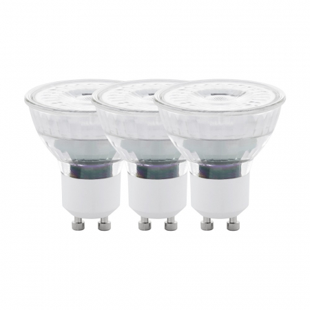 SURSE ILUMINAT - Set 3 becuri EGLO LM_LED_GU10 110151, GU10 3X4,5W 345lm 2700K Ø50, Transparent