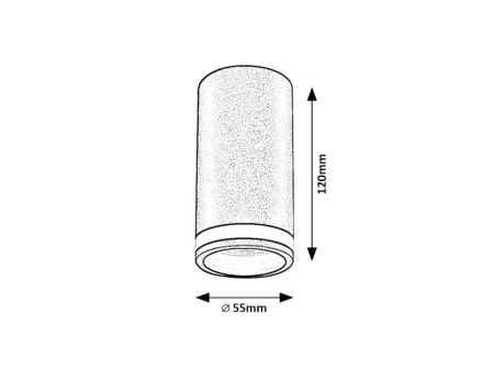 Spot aplicat fix Rabalux Senobia GU10 GU10 1x MAX 35W aluminiu black stil modern, IP20 73030 [4]