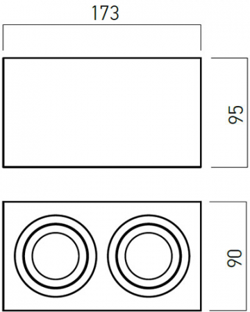 Spot Aplicat Interior/Exterior Arelux XBRIX BX02 MWH 2x50W   Alb Mat IP20 [1]