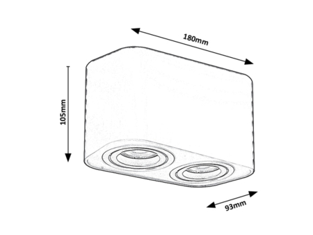 Spot aplicat reglabil Rabalux Kobald GU10 GU10 2x MAX 42W   aluminiu white stil minimal 230V, 50Hz IP20 2054 [2]