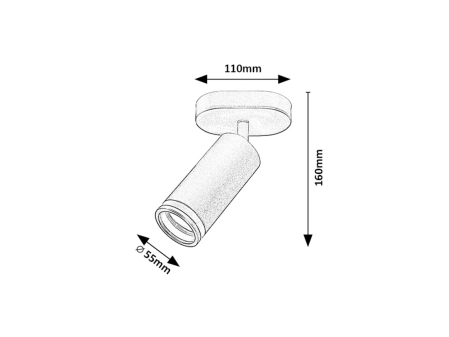 Spot aplicat reglabil Rabalux Senobia GU10 GU10 1x MAX 35W aluminiu black stil modern, IP20 73033 [4]