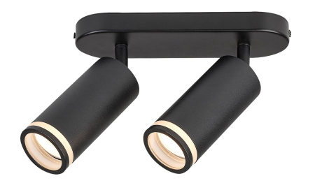 Reglabile - Spot aplicat reglabil Rabalux Senobia GU10 GU10 2x MAX 35W aluminiu black stil modern, IP20 73034