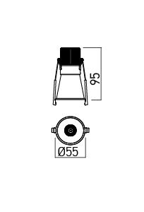Spot incastrat fix Arelux XKAPPA KA01WW SBK 5W COB CREE 3000K 378 lm 220-240V AC CRI90 Negru sablat IP40 [1]