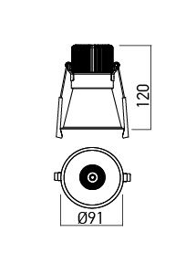 Spot incastrat fix Arelux XKAPPA KA03NW SBK 15W COB CREE 4000K 1206 lm 220-240V AC CRI90 Negru sablat IP40 [1]
