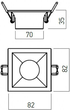 Spot Incastrat Fix Xkone Arelux KN02 MWH 1x50Wmax.   MWH IP20 [1]