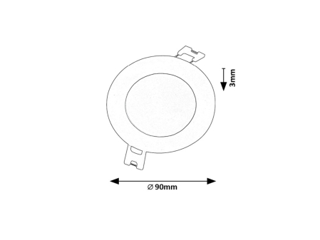 Spot incastrat slim fix Rabalux Shaun2 LED 3W 200lm 3000 plastic black stil minimal 230V, 50Hz IP20 71224 [4]