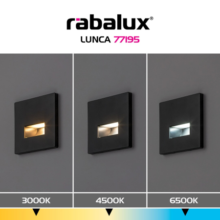 Spot incastrat trepte Rabalux Lunca LED 1W 15lm 3000K, 4500, 6500K plastic black stil minimal, IP20 77195 [7]