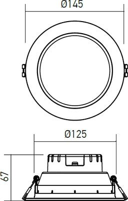 Spot Rotund Incastrat Fix Xevo round Arelux EV02NW 12W 4000K 80 Alb Mat IP20/IP44 [1]