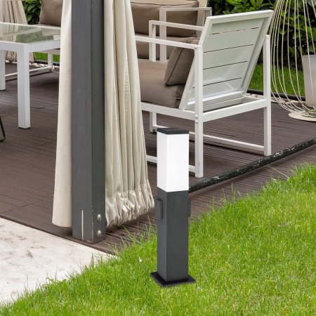 Stalp exterior cu priza Rabalux Bonn E27 metal mat black stil modern, IP44 8339 [2]