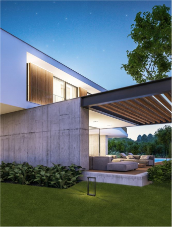 ILUMINAT EXTERIOR - Stalp exterior Nova Luce COSMIC 9030590 LED 8W 3000K 491lm Sandy Black Die-Casting Aluminium & Clear Glass   IP65