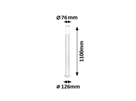 Stalp exterior Rabalux Inox torch E27 metal satin chrome stil modern, IP44 8265 [1]