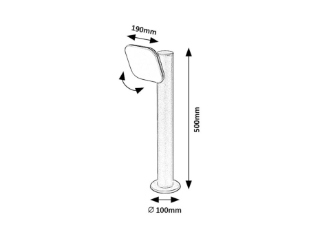 Stalp exterior Rabalux Odiel LED 12W 750lm 3000K aluminiu plastic negru alb IP44 [5]