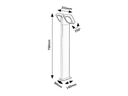 Stalp exterior Rabalux Telde LED 14W 900lm 3000KK aluminiu anthracite stil modern, IP54 77102 [5]