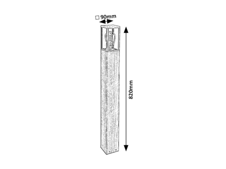 Stalp exterior Rabalux Wales E27 1x MAX 60W  aluminiu sticlă stejar IP44 [2]