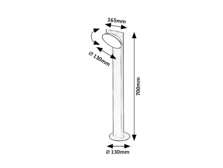 Stalp exterior Rabalux Wengen LED 12W 790lm 3000K aluminiu plastic negru alb IP54 [9]