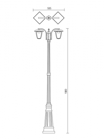 Stalp exterior Smarter Edmond 9158 Aluminiu turnat Negru mat E27 2X28W   IP44 [1]