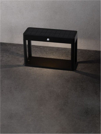 Stalp exterior solar cu senzor Nova Luce BERNI 9030565 LED 1.70W 3000K 88lm Sandy Black Die-Casting Aluminium & Clear Glass   IP65 [6]