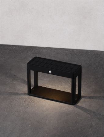 Stalp exterior solar cu senzor Nova Luce BERNI 9030565 LED 1.70W 3000K 88lm Sandy Black Die-Casting Aluminium & Clear Glass   IP65 [5]