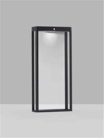 Stalp exterior solar cu senzor Nova Luce BERNI 9030566 LED 1.70W 3000K 108lm Sandy Black Die-Casting Aluminium & Clear Glass   IP65 [2]