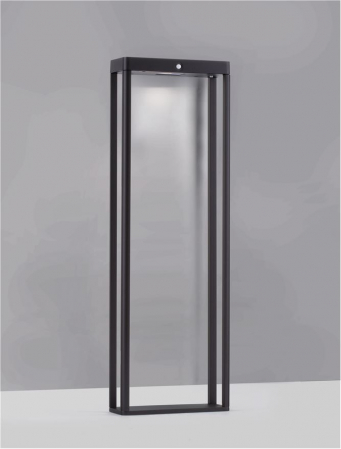 Stalp exterior solar cu senzor Nova Luce BERNI 9030567 LED 1.70W 3000K 108lm Sandy Black Die-Casting Aluminium & Clear Glass   IP65 [2]
