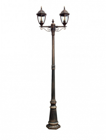 ILUMINAT EXTERIOR - Stalp H2256 SMARTER SEVILLA 9609 E27 2x42W Aluminiu Turnat Negru antic/patina aur IP44