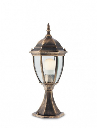 ILUMINAT EXTERIOR - Stalp H495 SMARTER SEVILLA 9606 E27 1x42W Aluminiu Turnat Negru antic/patina aur IP44