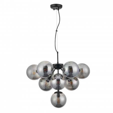 Lustre - Suspensie Agape 01-2941, 10 x E14, negru + fumuriu