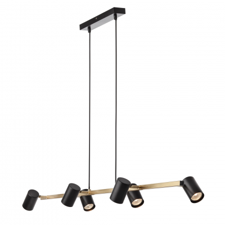 Moderne - Suspensie Crius 04-541, 6 x GU10, negru + alama