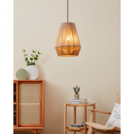Suspensie Eglo Alderney, negru, fir textil, 1XE27, H. 110 cm, 43785 [2]