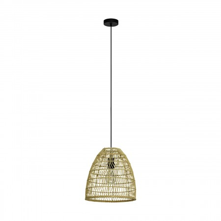 BLACK FRIDAY 2024 - Suspensie Eglo Ayesgarth, negru, lemn, 1XE27, H. 110 cm, 43866
