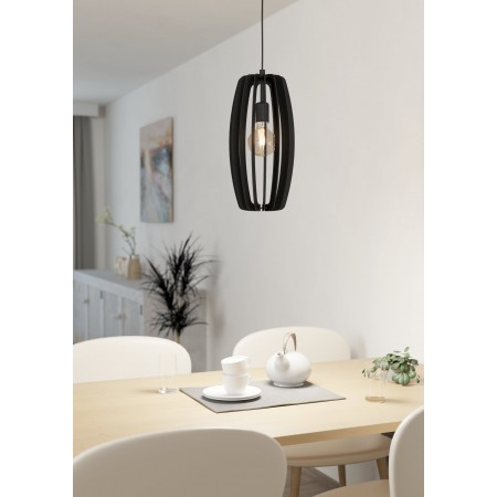 Pendul Eglo Bajazzara, negru, lemn, 1XE27, L. 110 cm, 900504 [1]