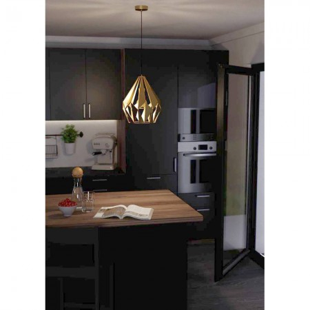Pendul EGLO Carlton 43814 E27 1X60W 220-240V,50/60Hz H 1100mm x Ø310mm otel gold  IP20 [1]