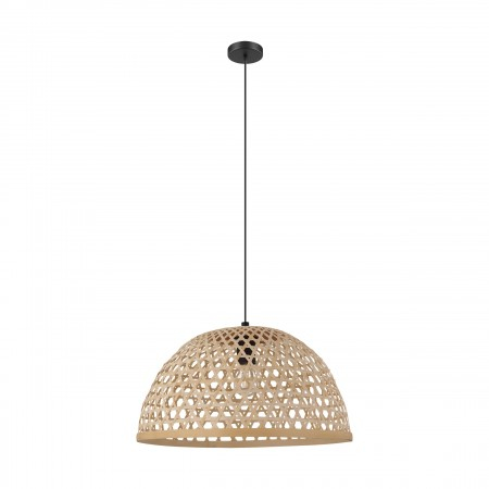 BLACK FRIDAY 2024 - Suspensie Eglo Claverdon, negru, lemn, 1XE27, D. 49,5 cm, 43254