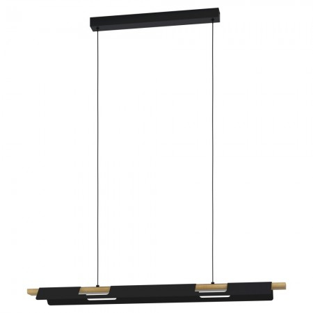 EGLO INTERIOR - Suspensie Eglo Ermua, negru mat, LED, 27W, 3300 lumeni, alb cald 3000K, L.100 cm, 98836