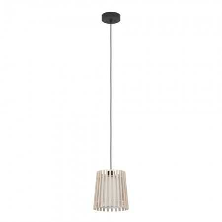 Lustre - Suspensie Eglo Fattoria, maro, lemn, textil, 1XE27, L.110 cm, 900902