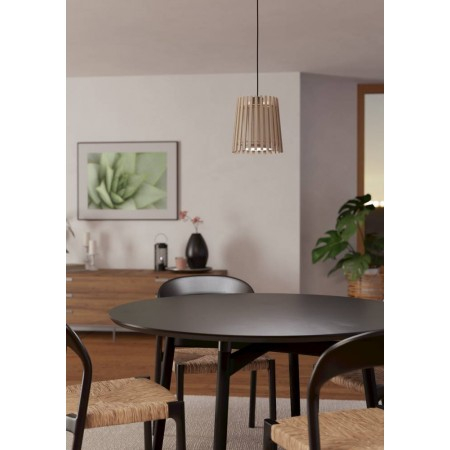 Suspensie Eglo Fattoria, maro, lemn, textil, 1XE27, L.110 cm, 900902 [1]