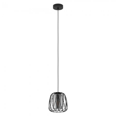 EGLO INTERIOR - Suspensie Eglo Floresta, negru mat, sticla fumurie, 1XE27, D.19 cm, 99705